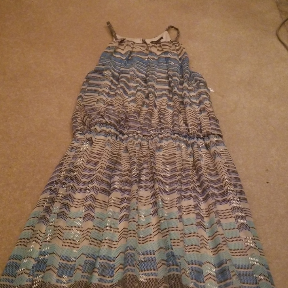 Blue grey maxi dress
